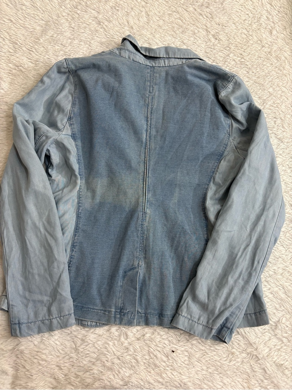 Pilcro Anthropologie Chambray Blazer Blue Jacket Boho Coastal
Chic Resort Sz L - Picture 11 of 13